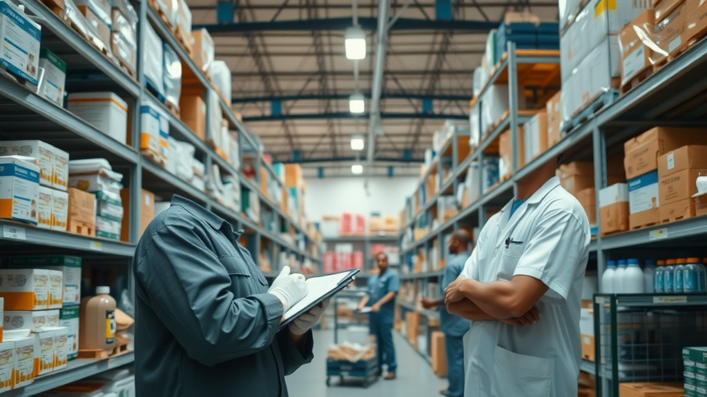 future of healthcare africa modern medical supply chain facility with organized shelves and logistics