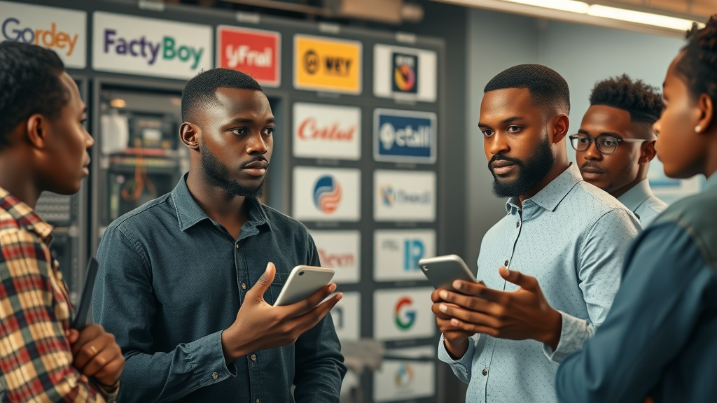 African entrepreneurs discussing digital dependency in tech startup scene