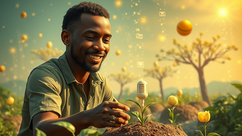 African entrepreneur cultivating digital media channels symbolizing digital sovereignty africa q&a